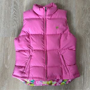 Lilly Pulitzer Pink Down Puffer Vest